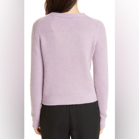 🎉NWT vince cashmere roll edge trim pullover in lilac stone - Picture 7 of 11
